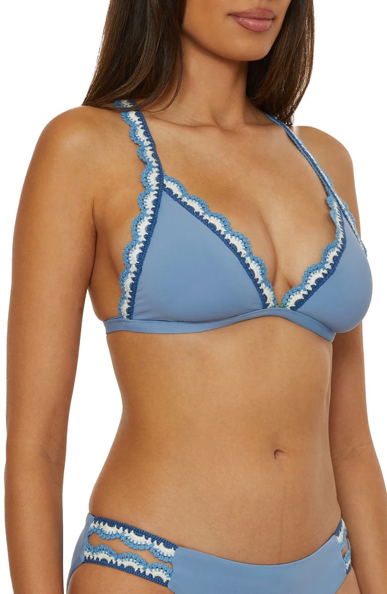 Lucky Brand Malaga Crochet Trim Bikini Top, Alternate, color, 