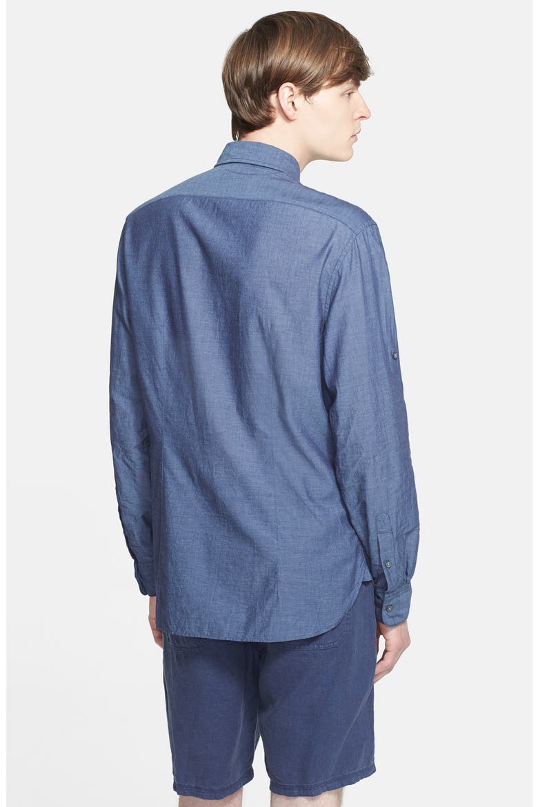 Slim Fit Sport Shirt, Alternate, color, MARINE