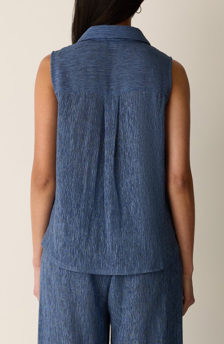 Eileen Fisher Classic Sleeveless Button-Up Shirt, Alternate, color, Cornflower