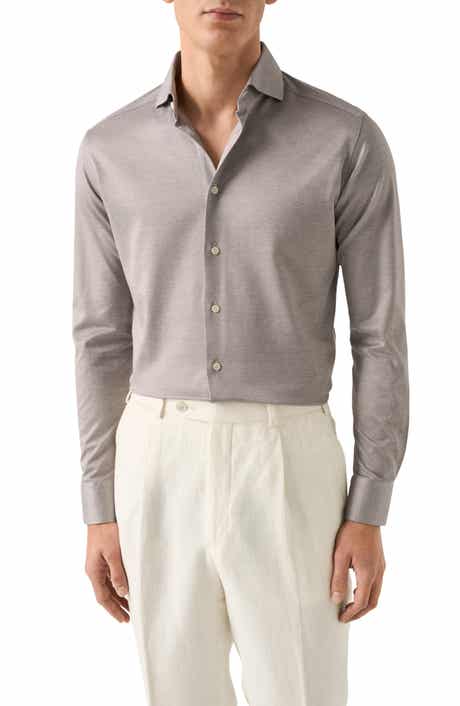 Contemporary Fit Filo di Scozia Jersey Dress Shirt