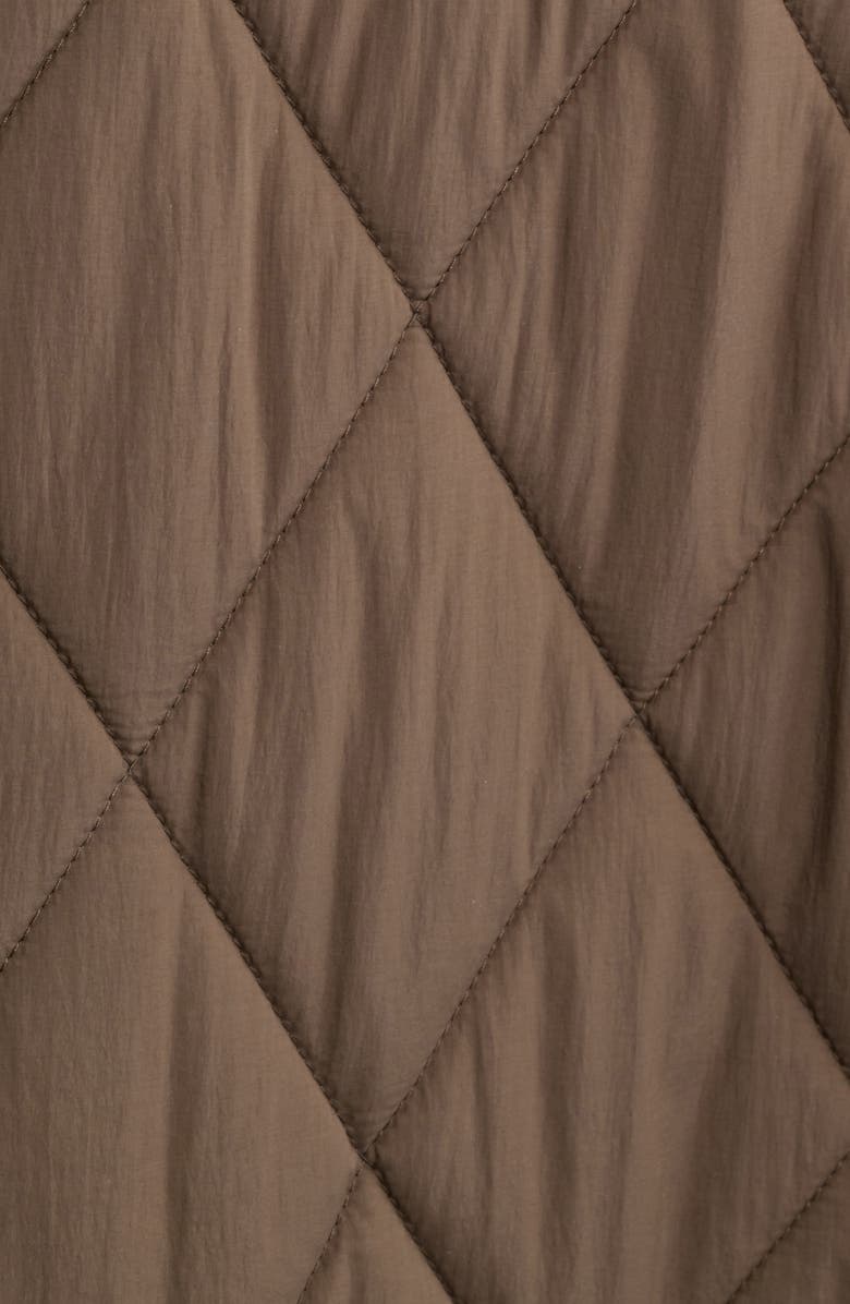 Donna Karan New York Quilted Hooded Coat, Alternate, color, Beech