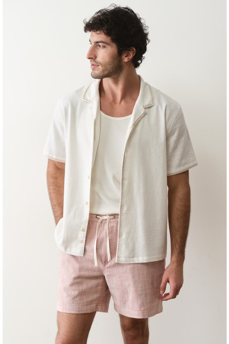 Embroidered Camp Shirt, Alternate, color, WHITE