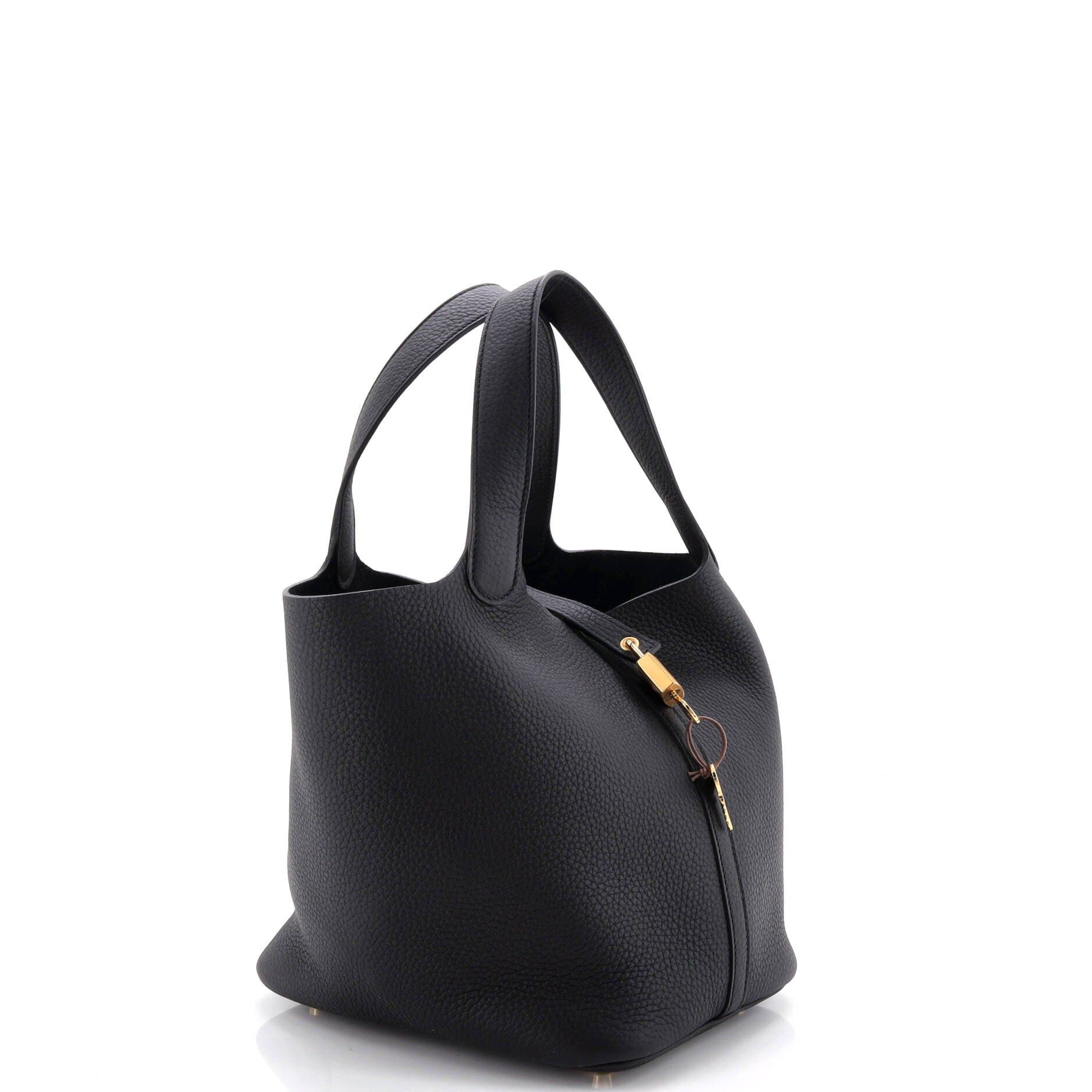 Picotin Lock Bag Clemence MM, Alternate, color, Noir