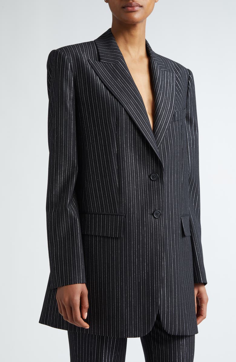 Michael Kors Collection Pinstripe Blazer, Alternate, color, 