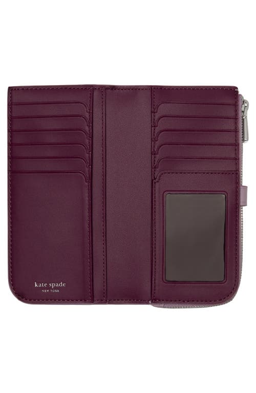 Kate Spade New York Deco Pebbled Leather Zip Wallet In Purple