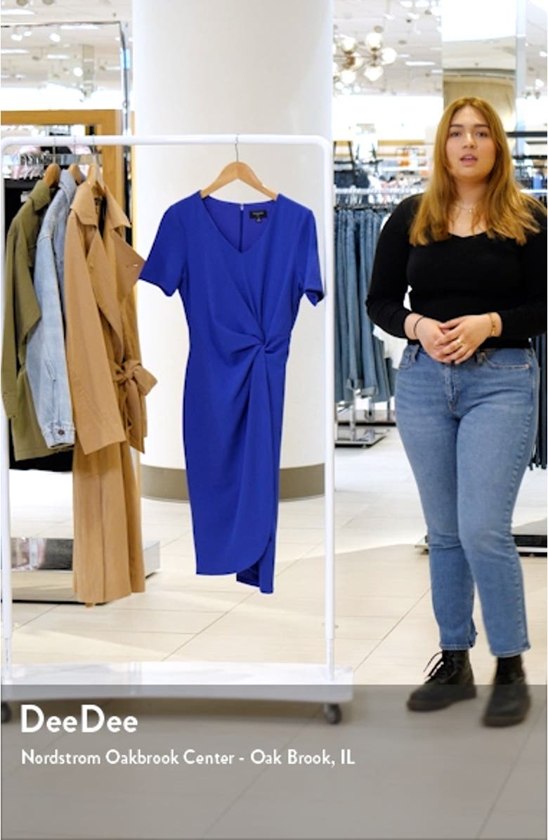 Stretch Crepe Side Knot Dress, sales video thumbnail