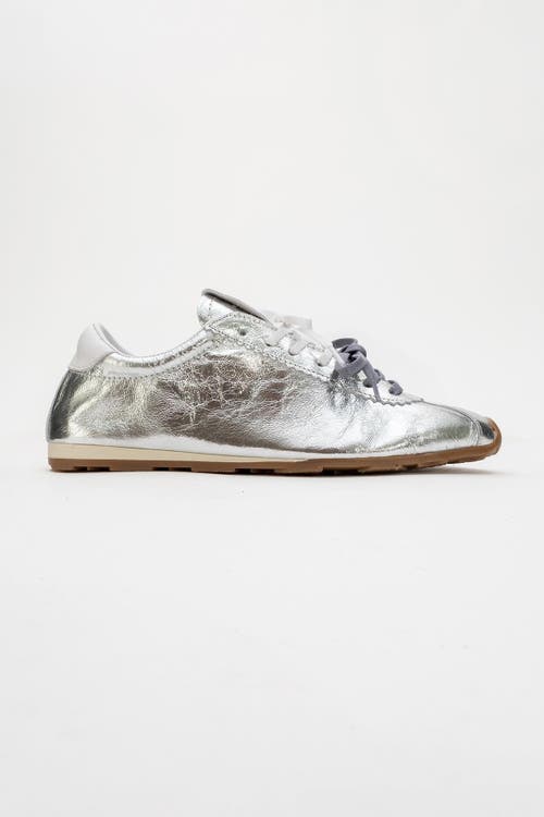 Forever & Always Shoes Crea Leather Sneakers In Silver Leather