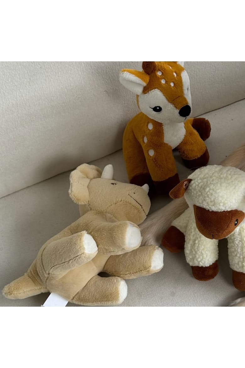 Triceratops Squeak & Crinkle Plush Dog Toy, Alternate, color, Brown