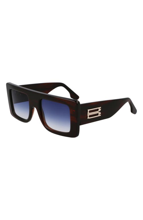 Victoria Beckham Vb Monogram 51mm Rectangular Sunglasses In Blue