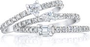 Mindi Mond Set of 3 Fancy Cut Diamond Stacking Rings
