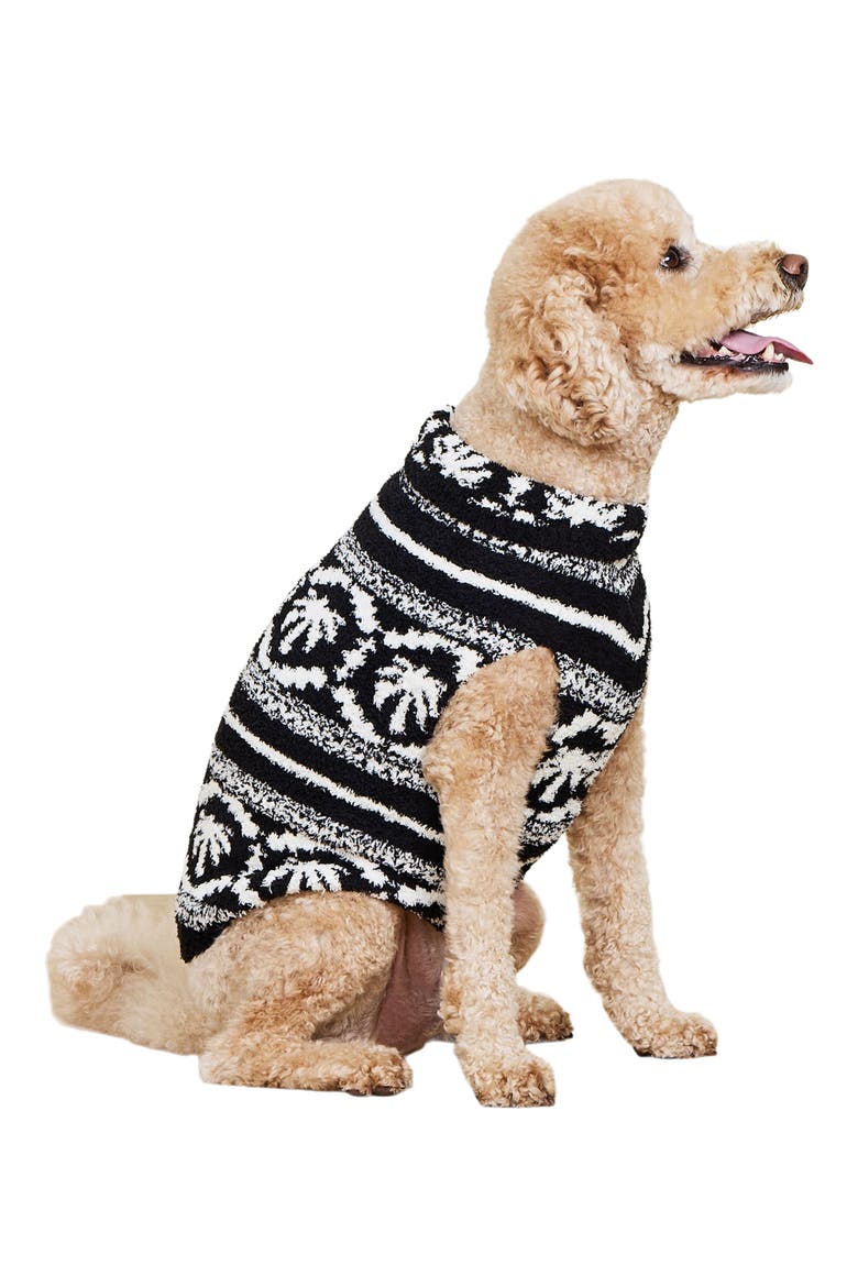CozyChic™ Malibu Fair Isle Dog Sweater, Alternate, color, BLACK/CREAM