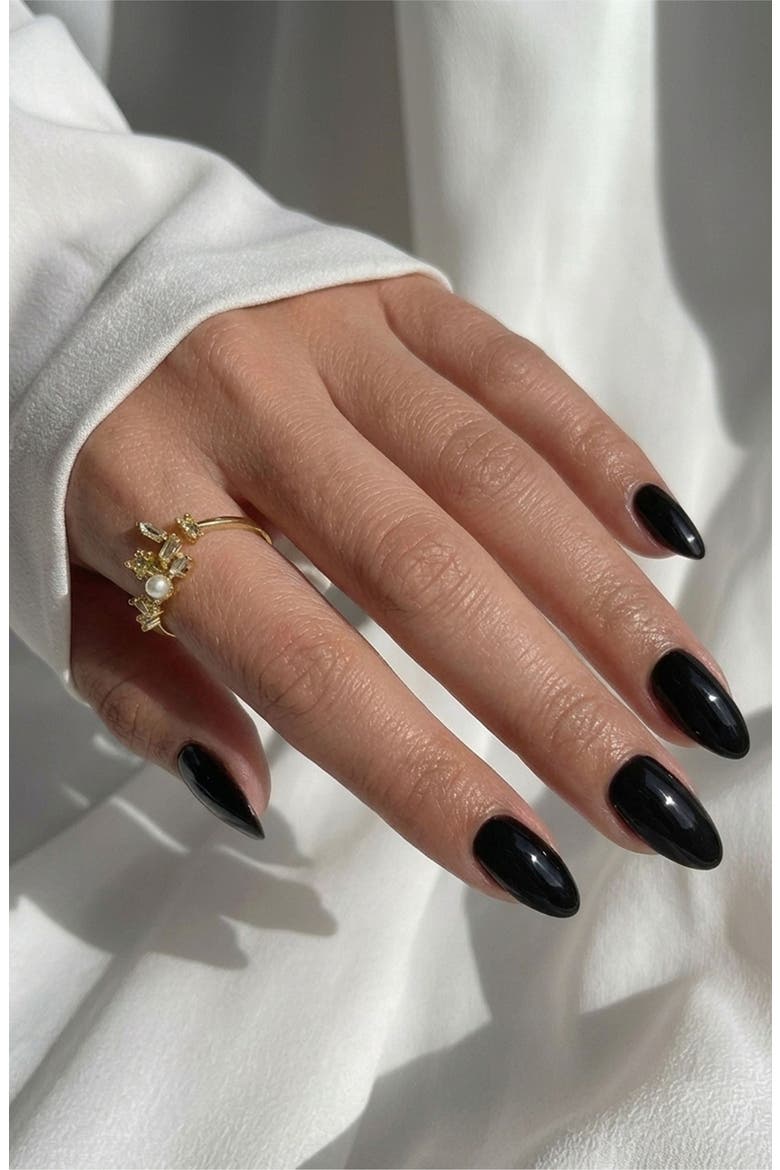 Black Almond Press-On Nails, Alternate, color, Black