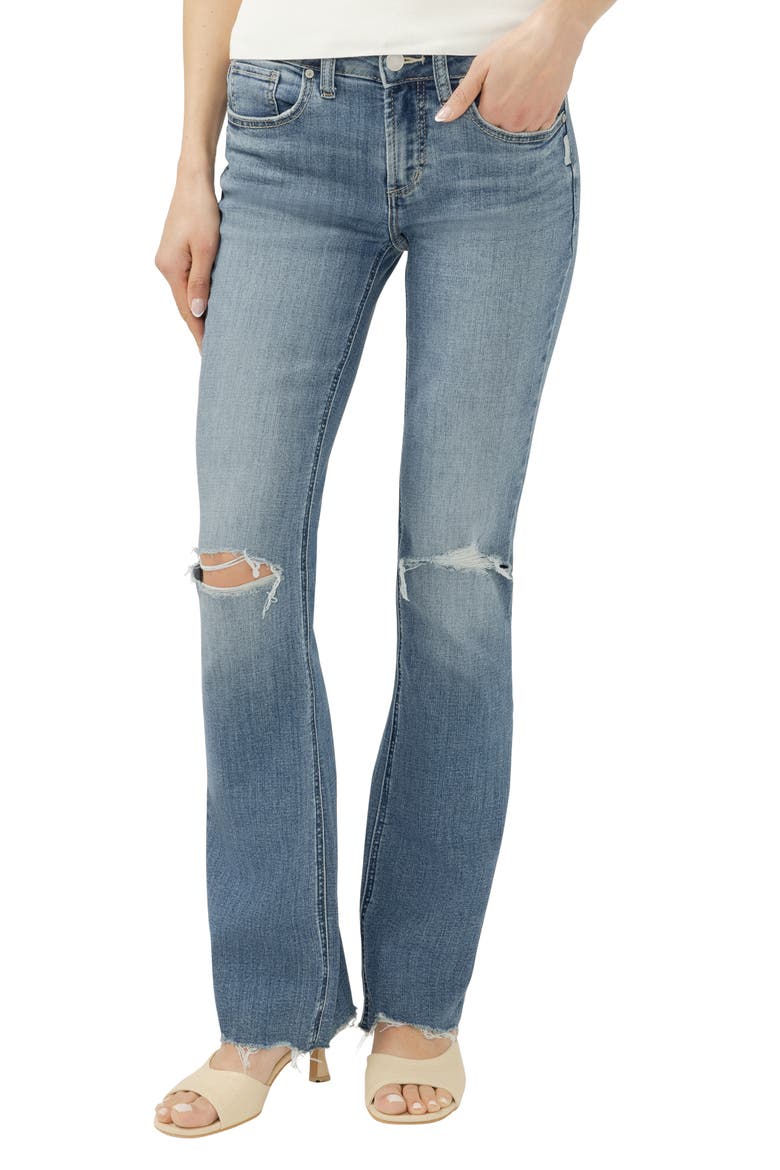 Suki Curvy Mid Rise Slim Bootcut Jeans, Main, color, KICKIN' IT
