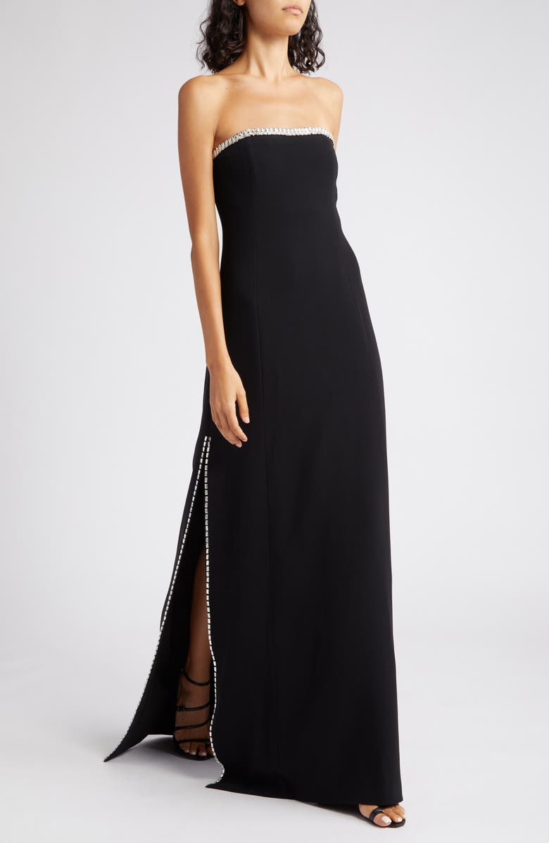 Cinq à Sept Collins Embellished Strapless Gown, Alternate, color, 