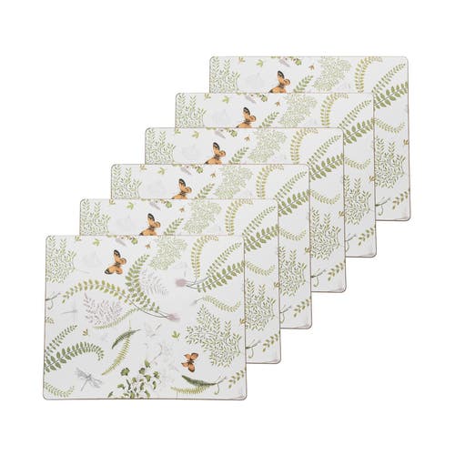 C & F Home C&f Home Genevieve Floral Hardboard Placemats Set Of 6, 13" X 16" In Green