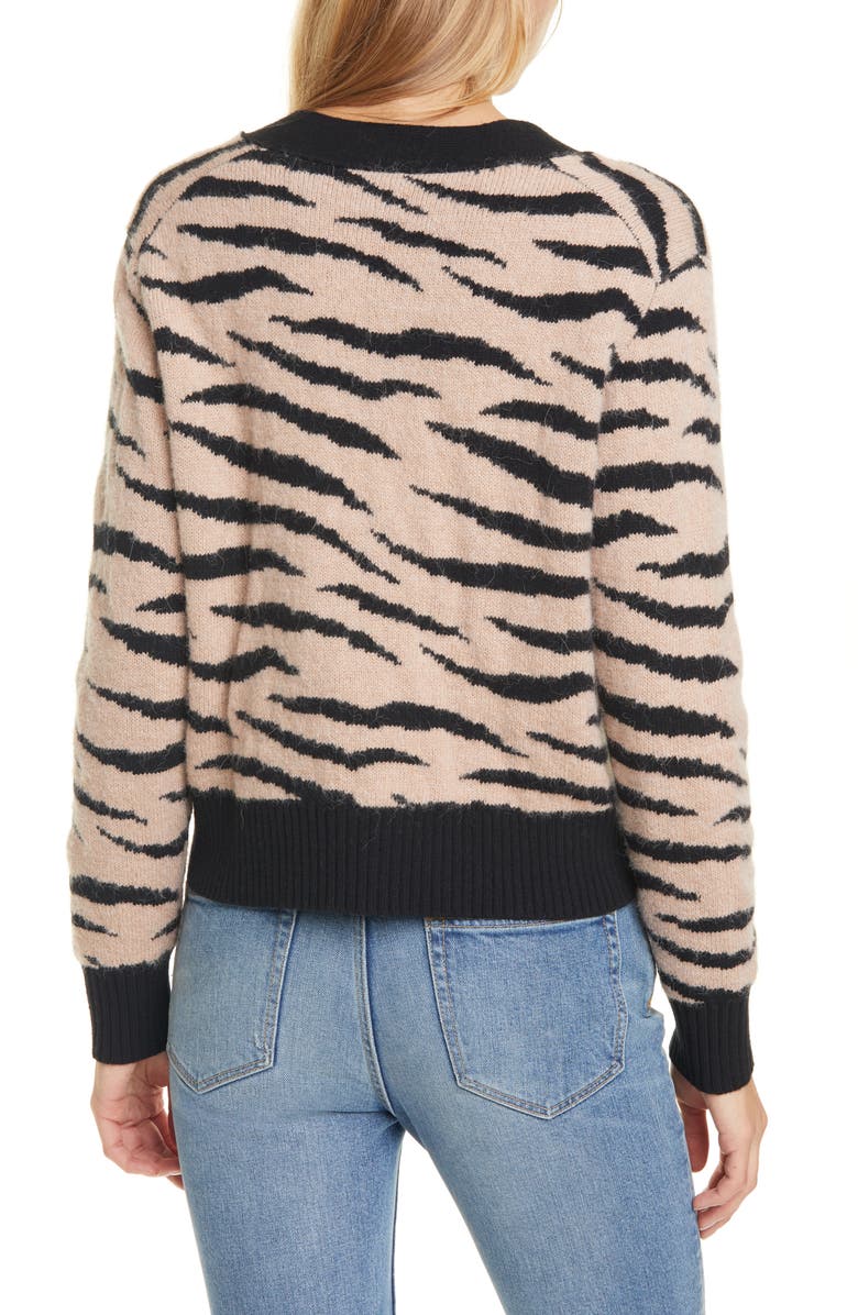 Rebecca Taylor Ziger Jacquard Cardigan, Alternate, color,