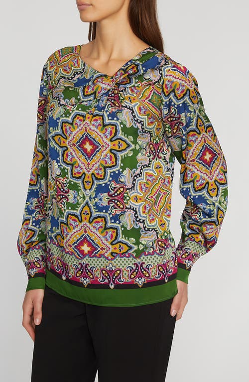 Elie Tahari The Valerie Stretch Silk Top In Valencia Print