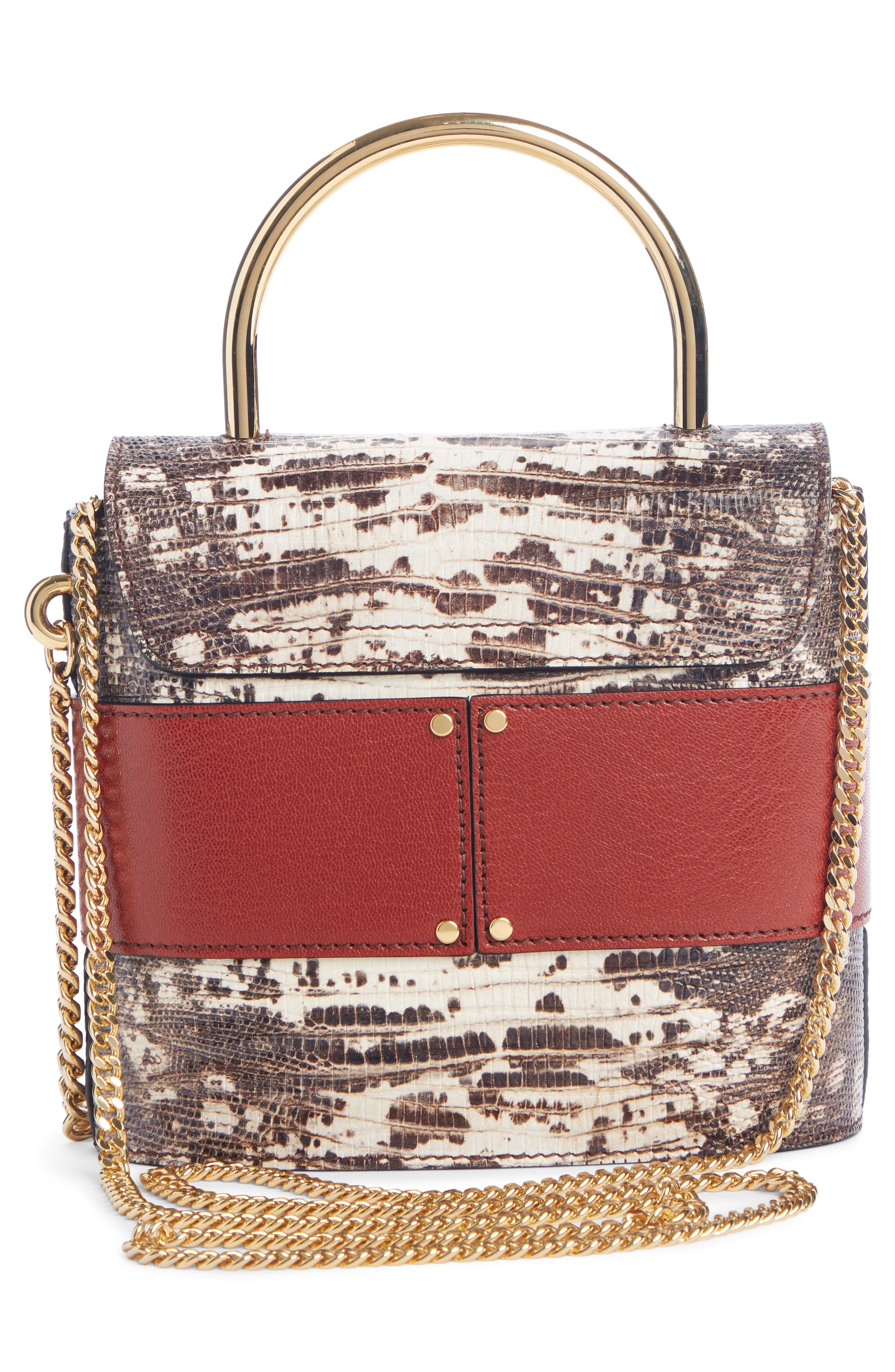 Chloé Aby Lock Lizard Embossed Leather Crossbody Bag (Women) | Nordstrom