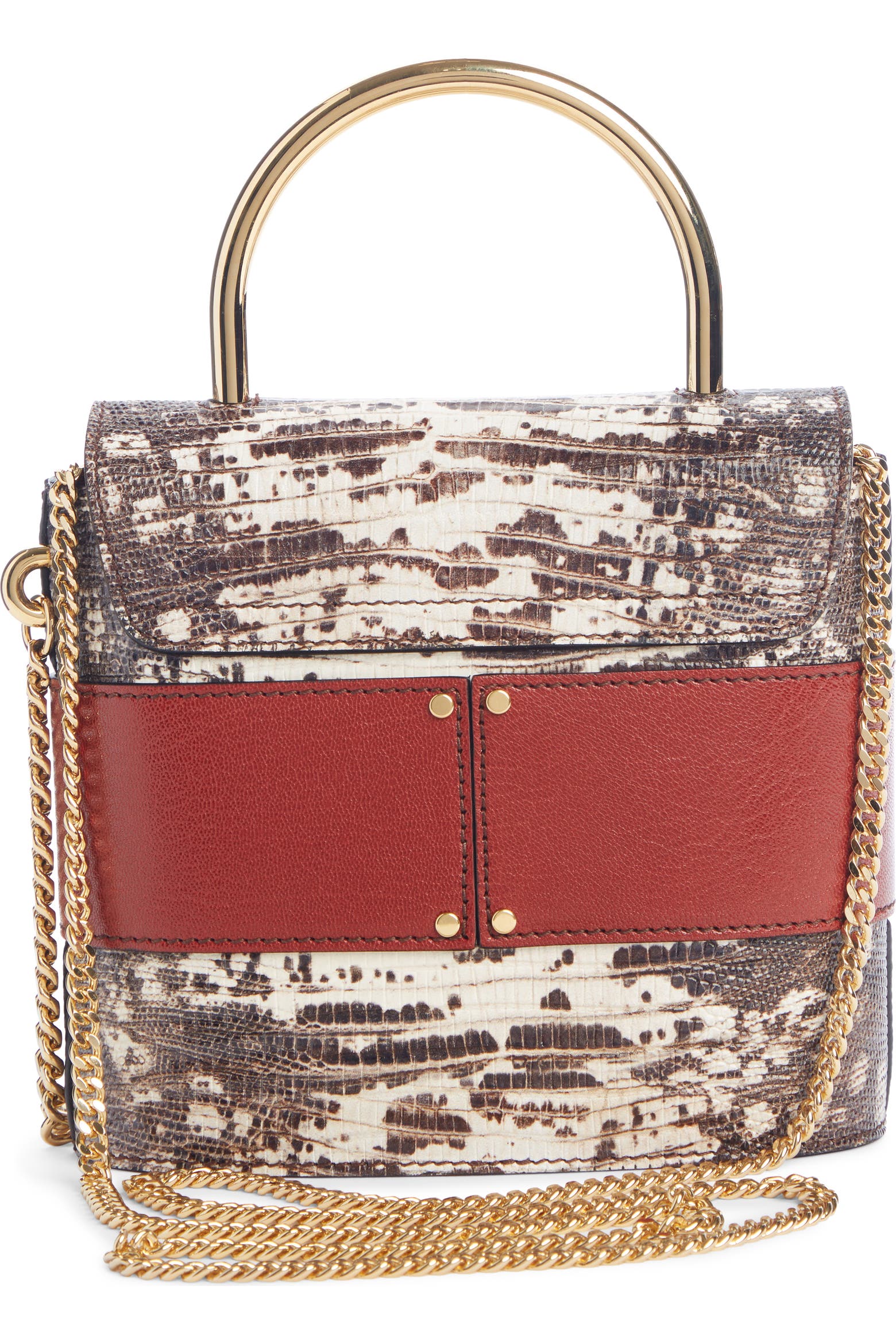 Alberta Lizard Chloé Aby Lock Lizard Embossed Leather Crossbody Bag (Women) | Nordstrom