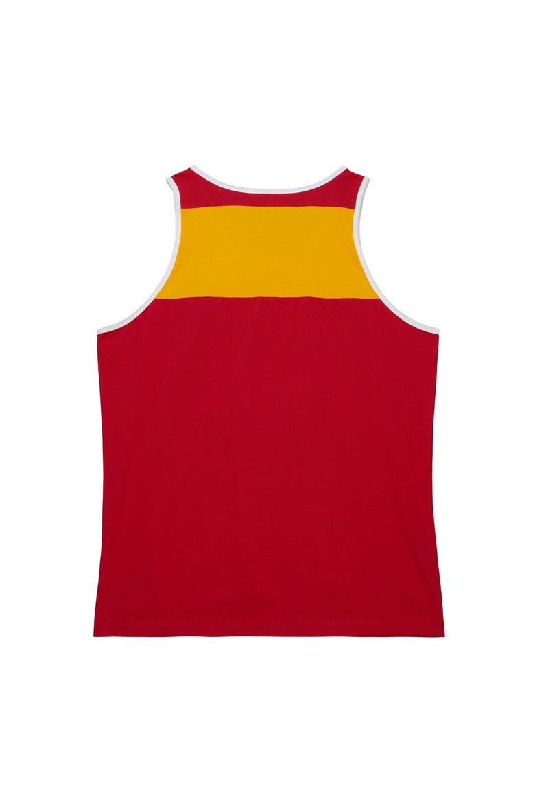 Men's Mitchell & Ness Red/Gold Kansas City Chiefs  Heritage Colorblock Tank Top, Alternate, color, Red