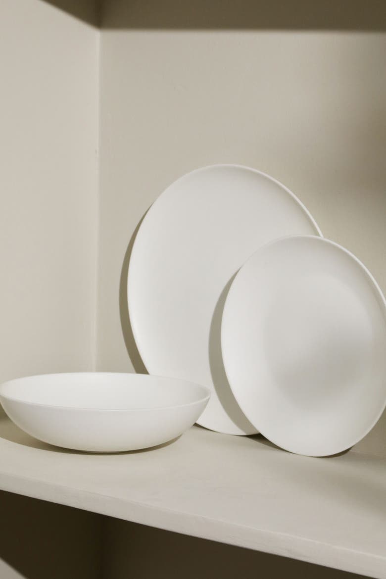 Taglio Bone China 12-piece Dinnerware Set, Alternate, color, Matte White