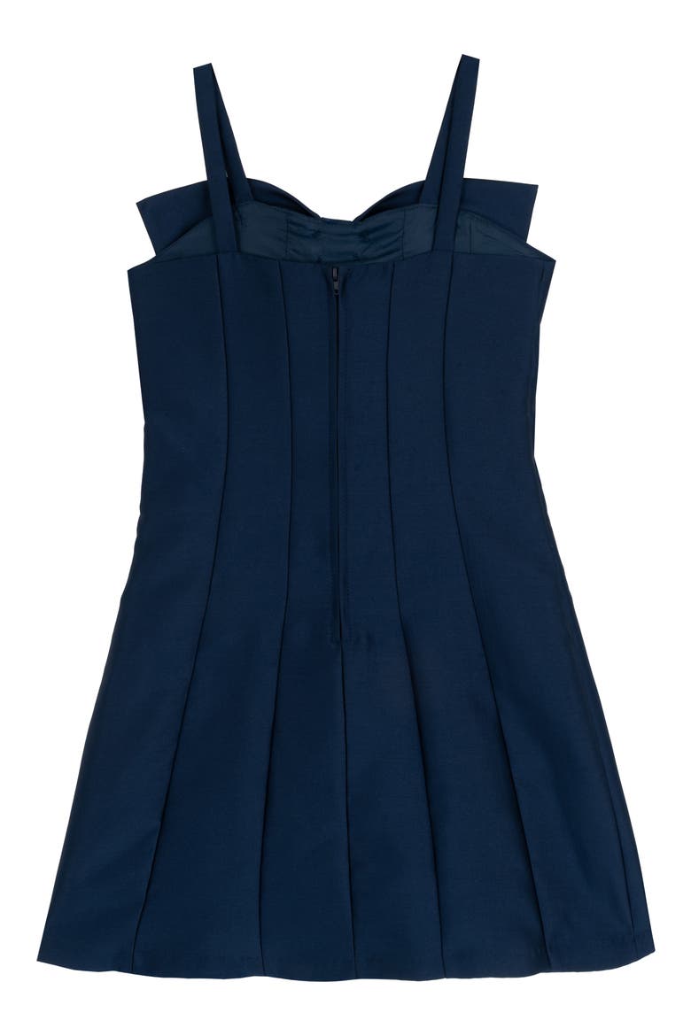 Kids' Bow Paneled Mikado Dress, Alternate, color, NAVY