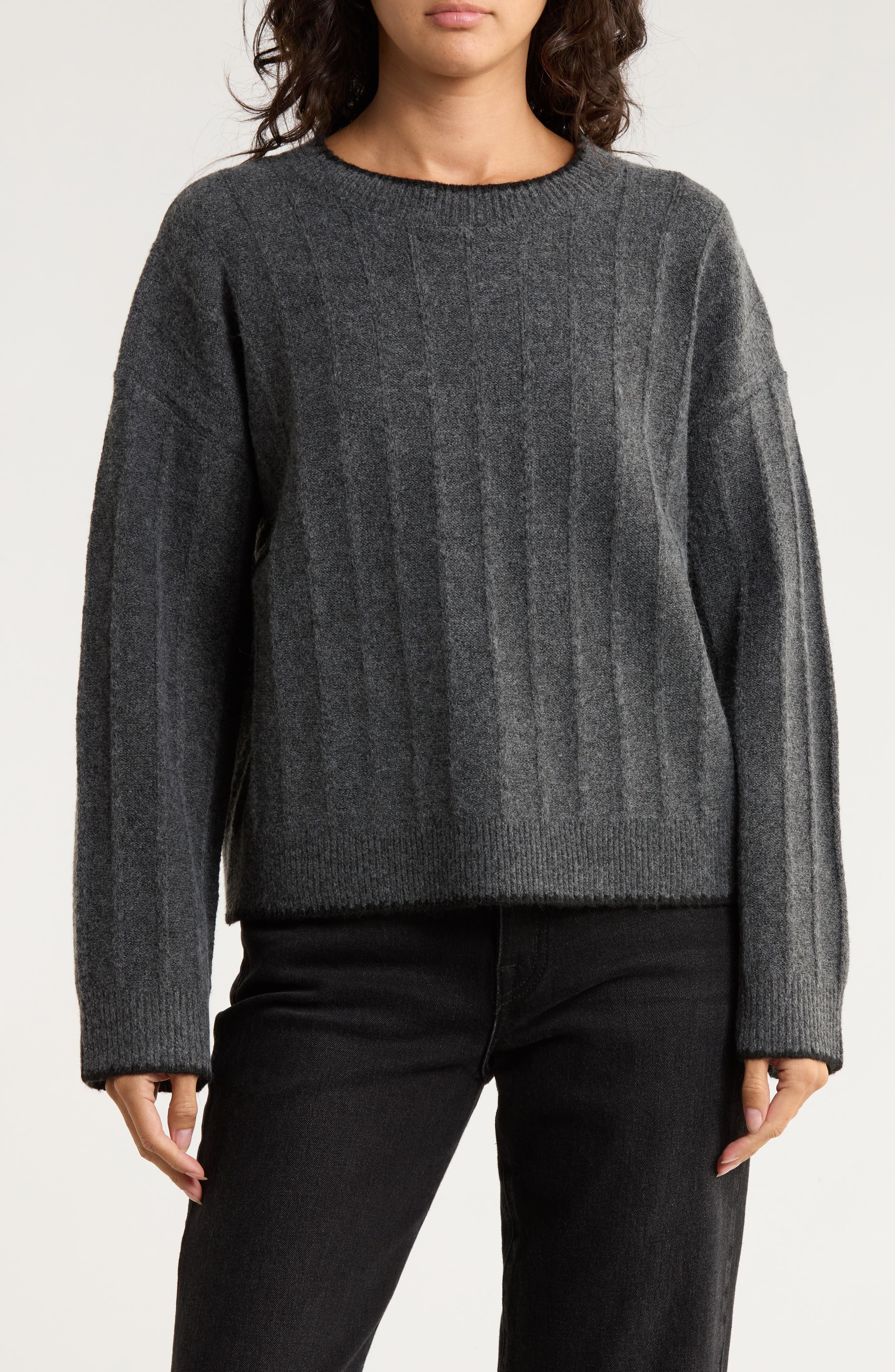 Elodie Contrast Stitch Pullover Sweater