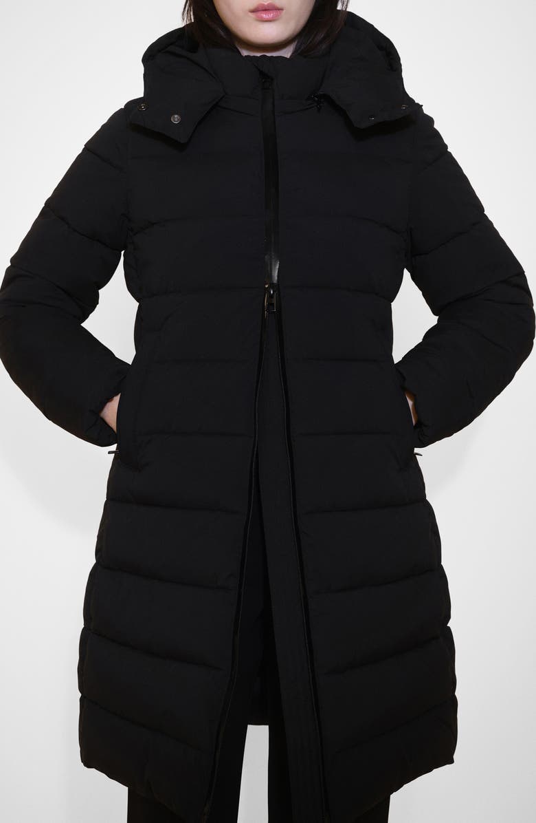 MANGO Water Repellent Hooded Quilted Coat, Main, color,