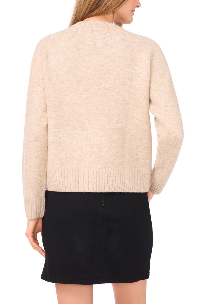 Vince Camuto Bead Detail Crewneck Sweater, Alternate, color, Oatmeal