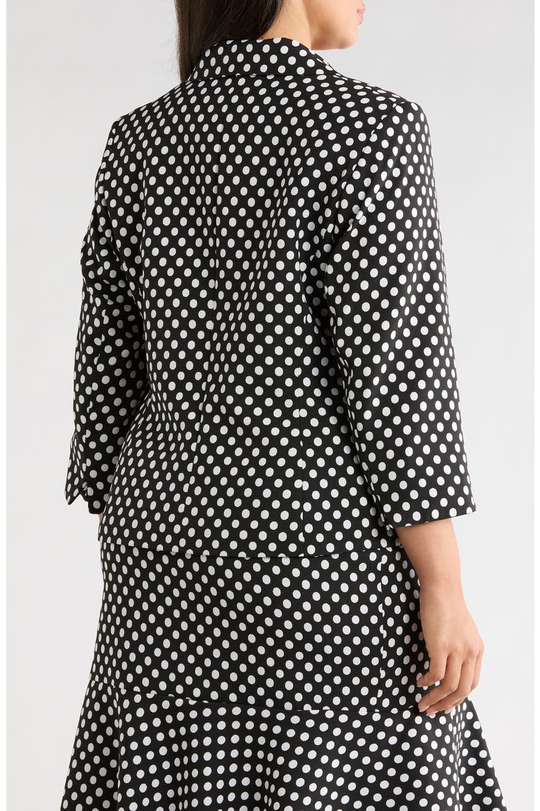 Dot Three Button Jacket, Alternate, color, BLACK/ LILY WHITE