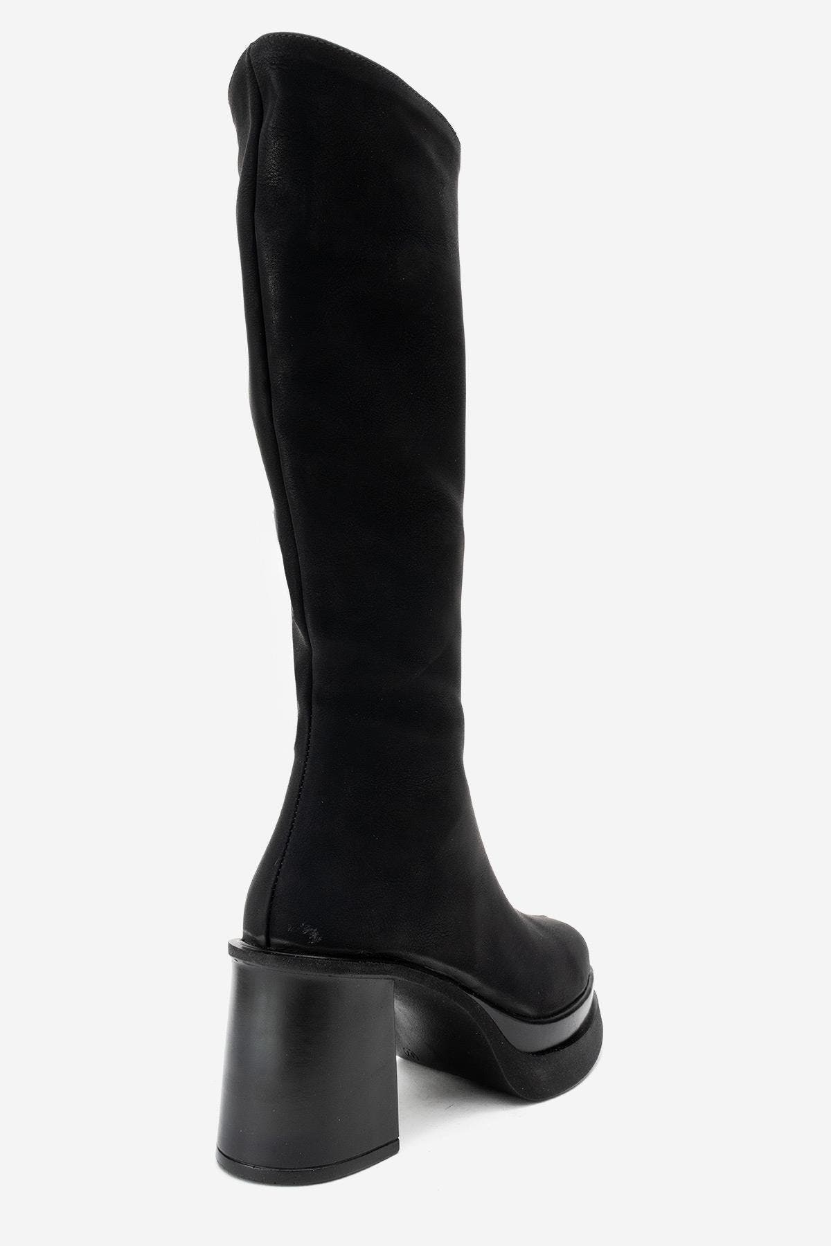 Carm Nubuck Platform Mid Calf Boot, Alternate, color, Black Nubuck