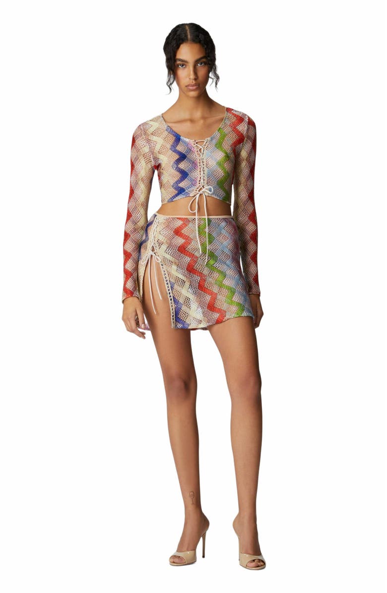 Missoni Short Skirt In Viscose And Lamé, Main, color, Multicoloured