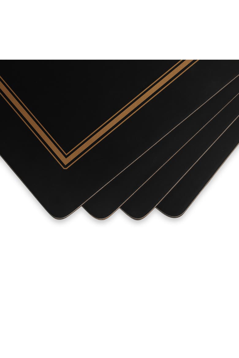 Classic Cork-Backed Placemats, Set of 4, Alternate, color, Black