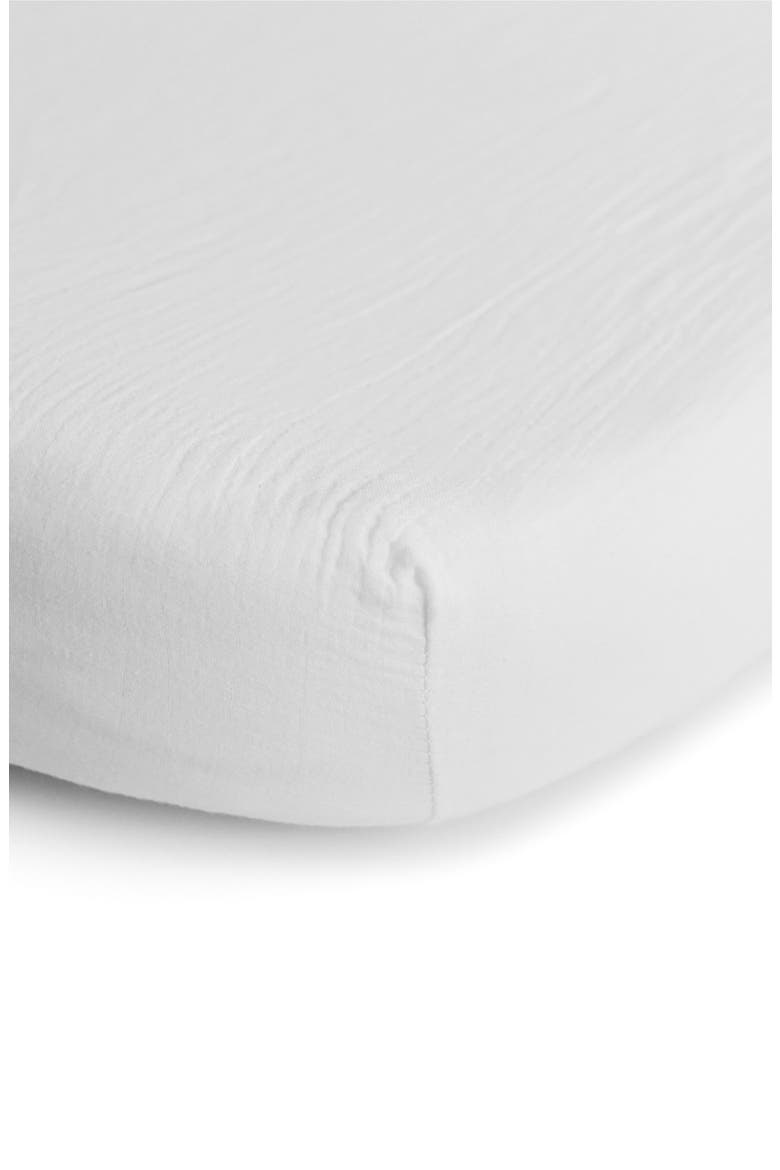 Extrasoft Cotton Muslin Crib Sheet, Alternate, color, WHITE