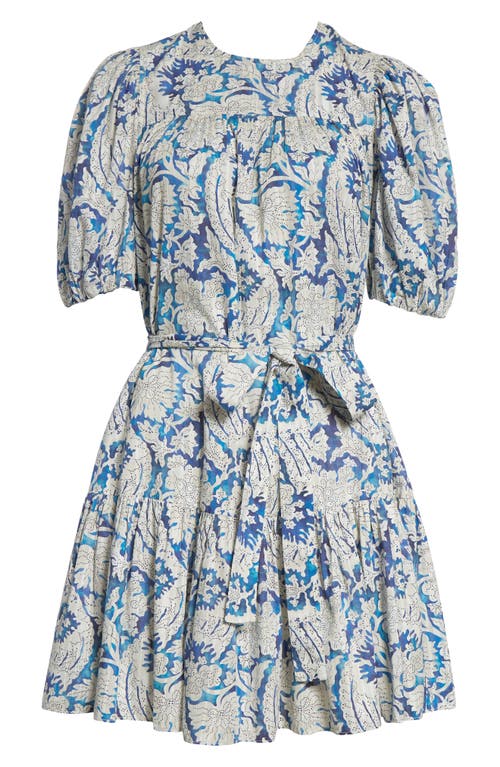 Ulla Johnson Rosalie Short Sleeve Mini Dress In Ciel In Multi
