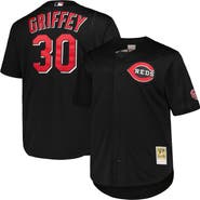 Mitchell & Ness Men's Mitchell & Ness Ken Griffey Jr. Black Cincinnati Reds Big & Tall Cooperstown Collection Batting Practice Replica Jersey