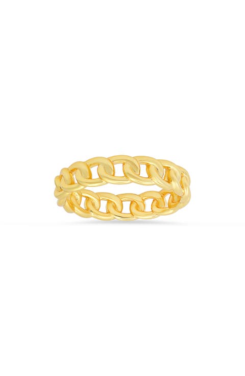 Sterling Silver Curb Chain Ring