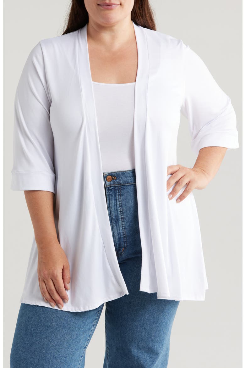 Open Front Cardigan, Main, color, WHITE