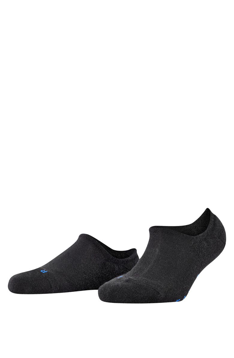 Falke Keep Warm Wool No Show Socks, Main, color, Black