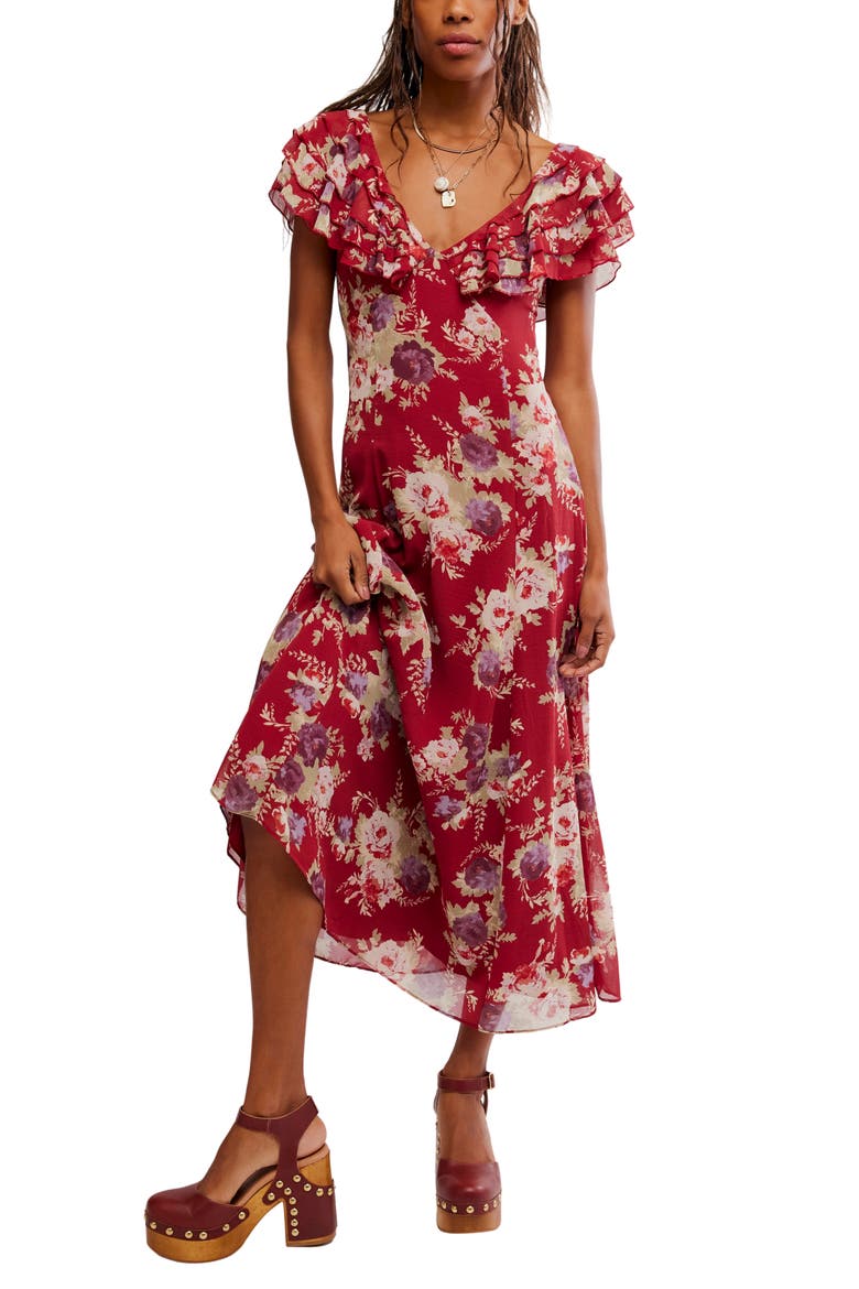 Intimately FP Forsythia Maxi Dress, Main, color, RICHEST RED COMBO
