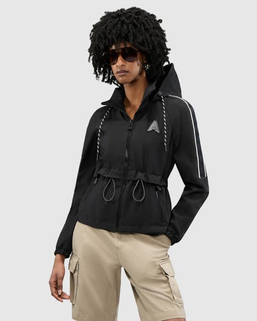 Alpenhaus Enneth Hooded Windbreaker With Adjustable Waist In Black