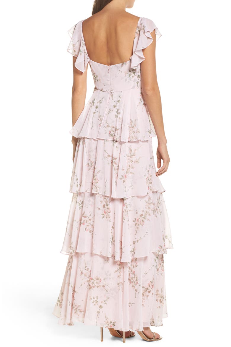 Abby Off the Shoulder Tiered Dress, Alternate, color, GARDEN FLORAL
