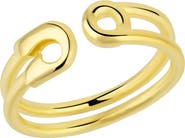 Spero London Sterling Silver Safety Pin Ring