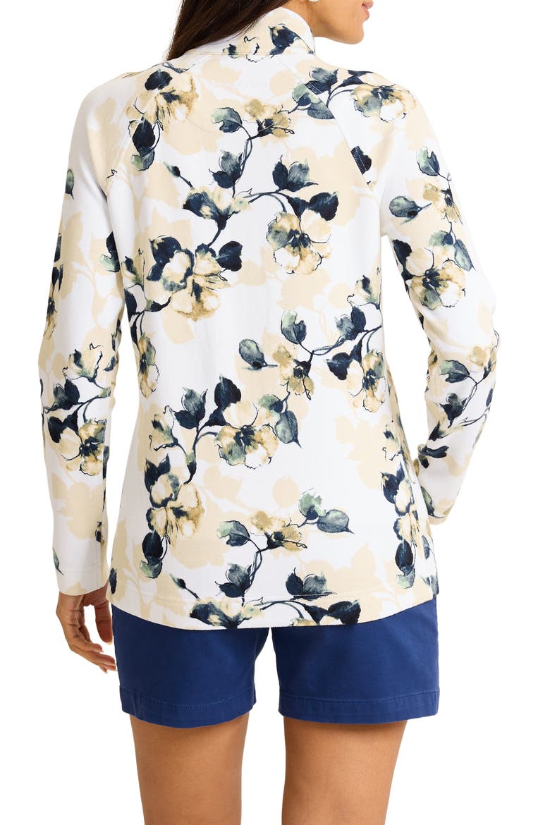 Aruba Beleza Blossoms Front Zip Sweatshirt, Alternate, color, WHITE