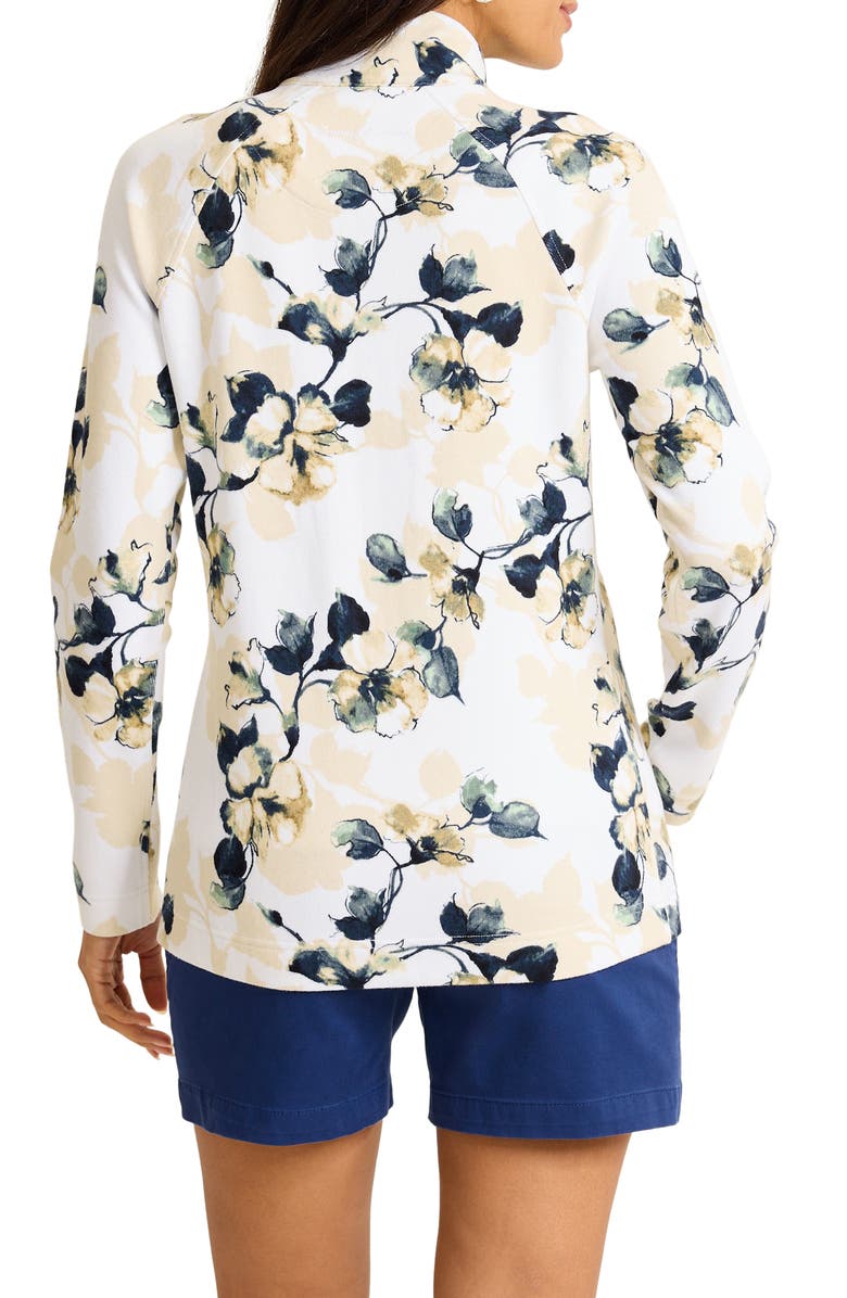 Tommy Bahama Aruba Beleza Blossoms Front Zip Sweatshirt, Alternate, color, White