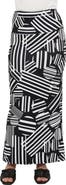 24seven Comfort Apparel Womens Essential Abstract Print Foldover Waist Maxi Skirt