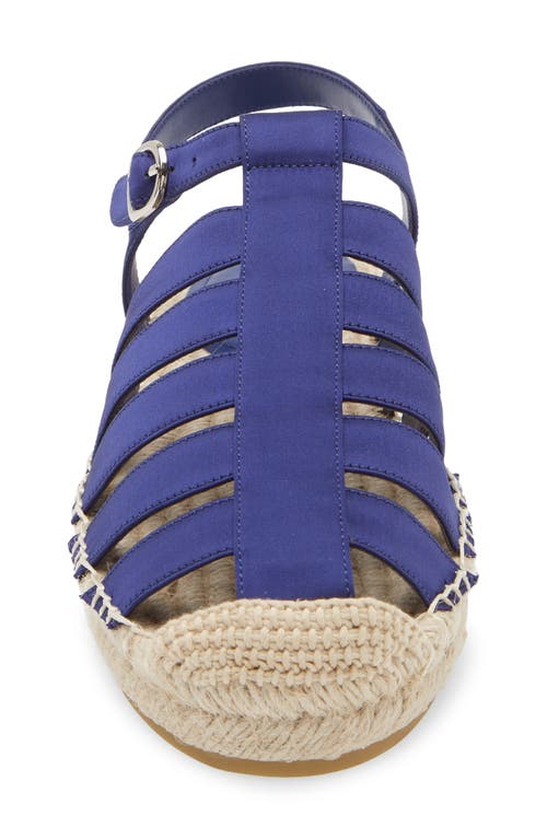 Jeffrey Campbell Tan Lines Espadrille Fisherman Sandal In Navy Satin