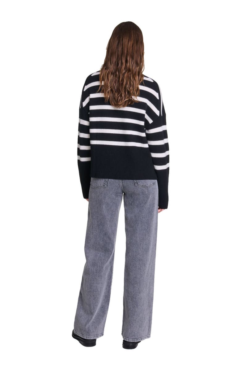 maje Stripe print high-neck sweater, Alternate, color, 