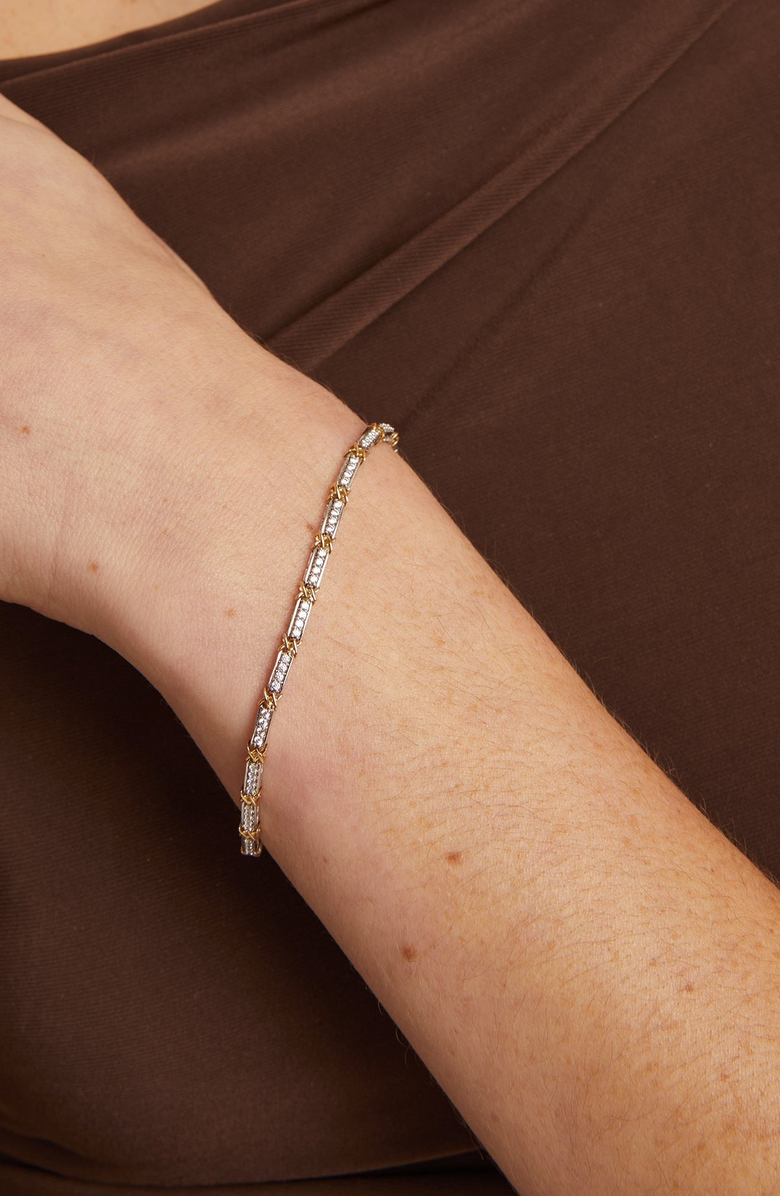 Aurate New York Mini Lab Grown White Sapphire X Tennis Bracelet, Alternate, color, 