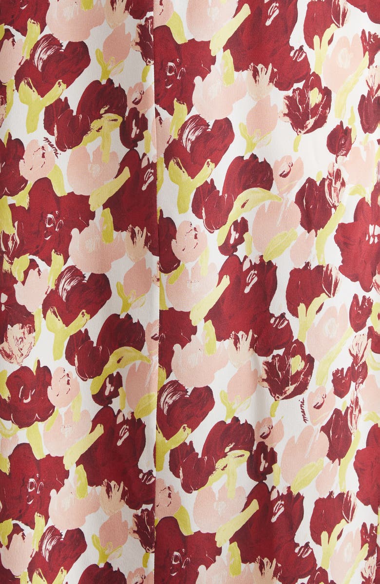 Marni Floral Silk Crêpe de Chine Maxi Dress, Alternate, color, Sbw01 Lili White